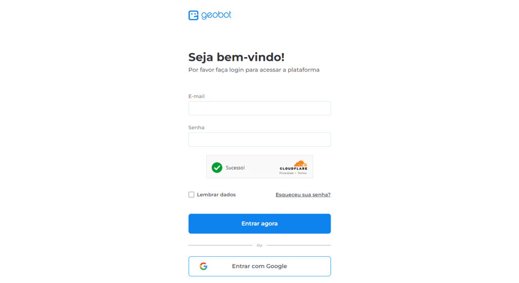 PRINT DE TELA DA PAGIAN CRIAR CONTA NA GEOBOT